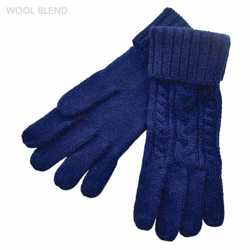 Taylor Hill Knitted Gloves - Navy Braid
