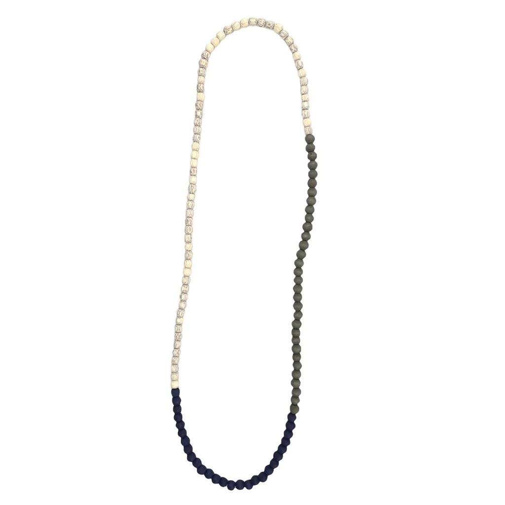Zoda Bead Timber Necklace - Black & White
