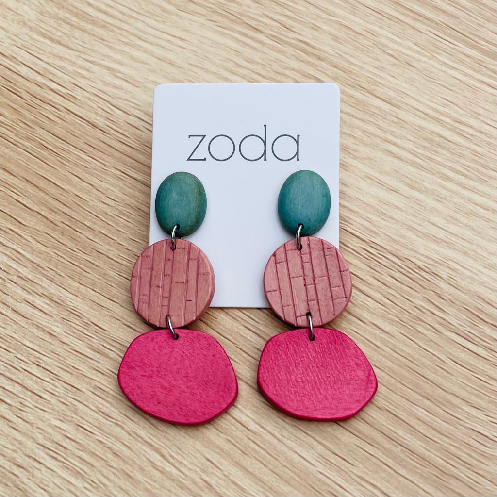 Zoda Mambo Drop Earrings - pink