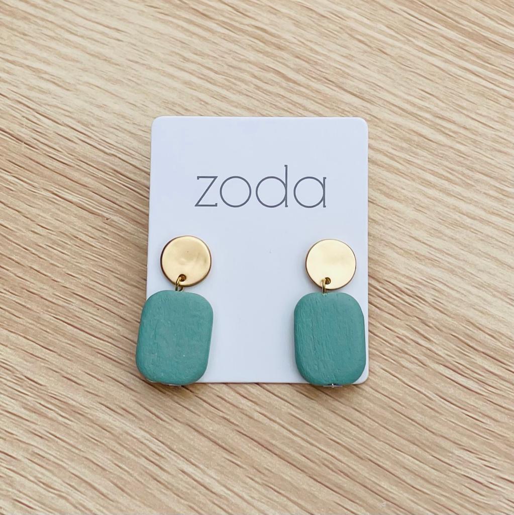 Zoda Pastille Drop Earrings - green