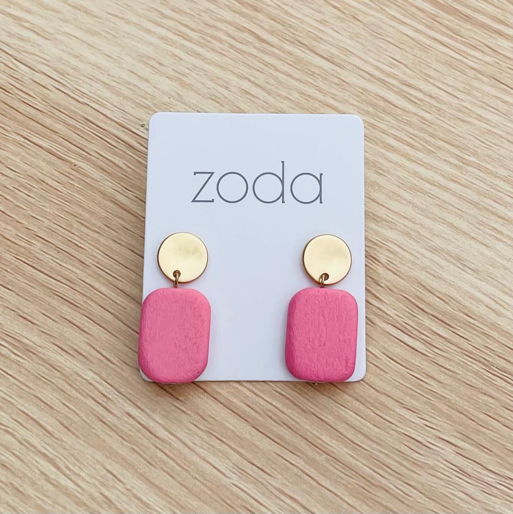 Zoda Pastille Drop Earrings - pink