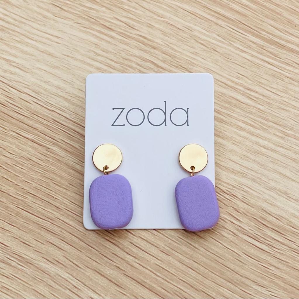 Zoda Pastille Drop Earrings - purple