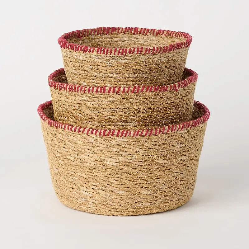 Wicka - Stitch Baskets - Set of 3 - Red