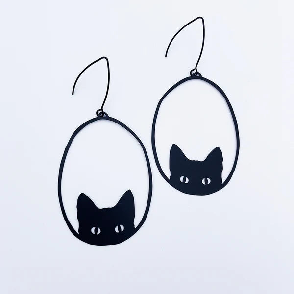 Denz - Black Cat Earrings