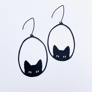 Denz - Black Cat Earrings