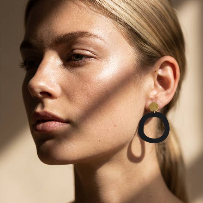 Mingled - Charlie Dangle Earrings - Matte Black