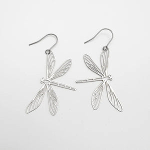 Denz - Dragonfly earrings in Silver