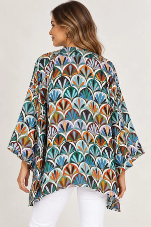 Namaskar Australia - Deco Fan Cotton Muslin Short Kimono