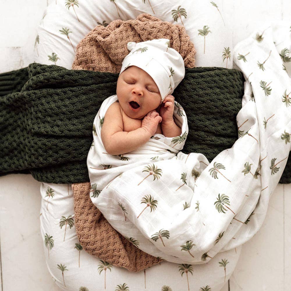 Snuggle Hunny - Green Palm Organic Muslin Wrap