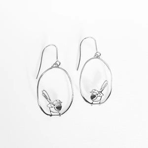 Denz - Mini Fairy Wren Earrings in Silver