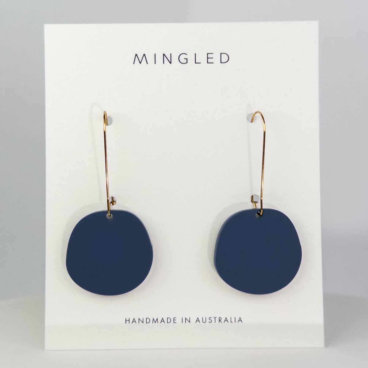 Mingled - Organic Dangle Earrings - Dark Blue