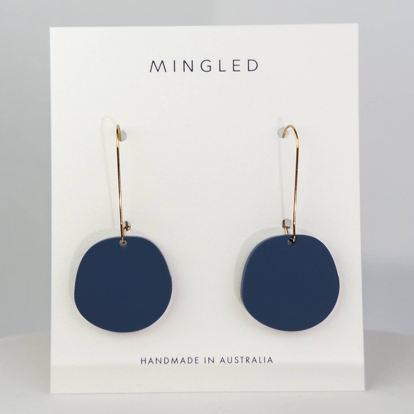 Mingled - Organic Dangle Earrings - Dark Blue