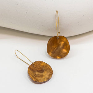 Mingled - Organic Dangle Earrings - Caramel