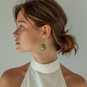 Mingled - Organic Dangle Earrings - Moss