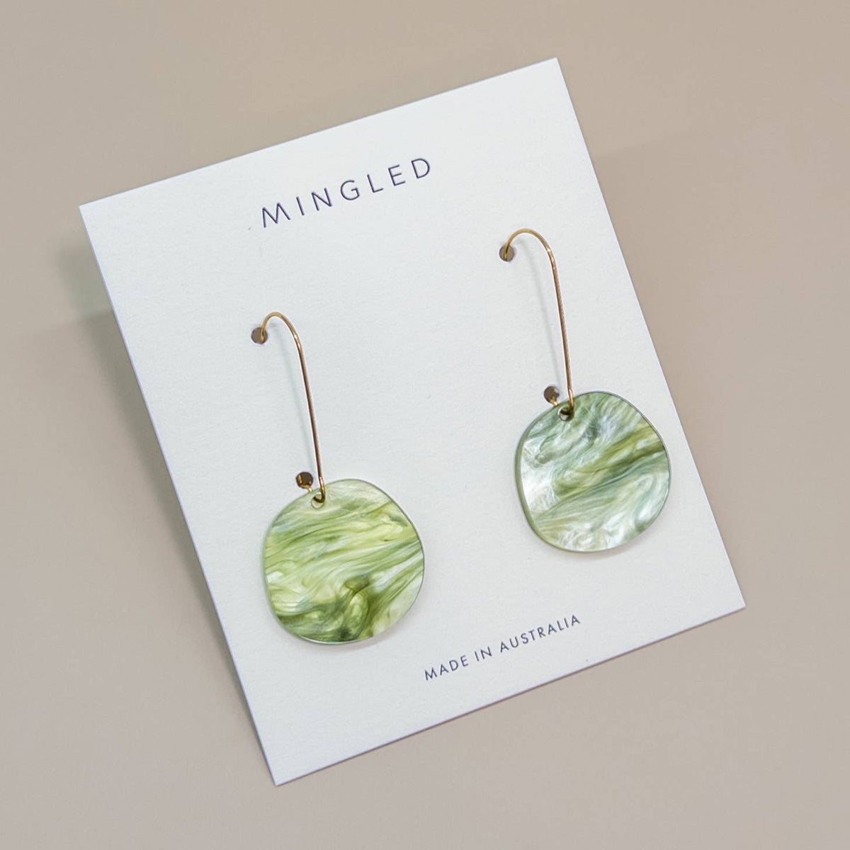 Mingled - Organic Dangle Earrings - Moss