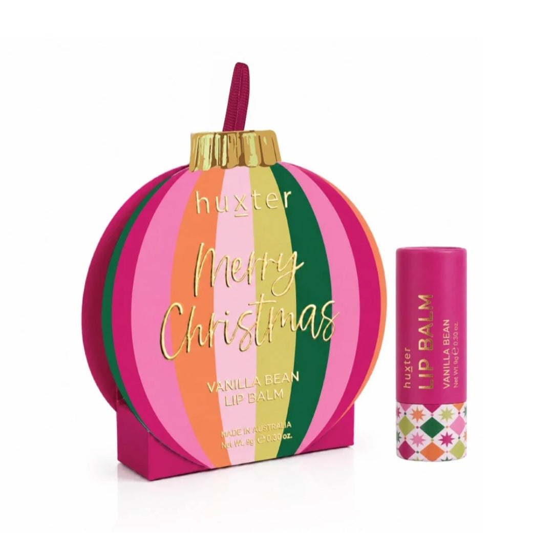Huxter Hanging 9gm Lip Balm - Stripes Mulberry - Adorned Xmas - Vanilla Bean