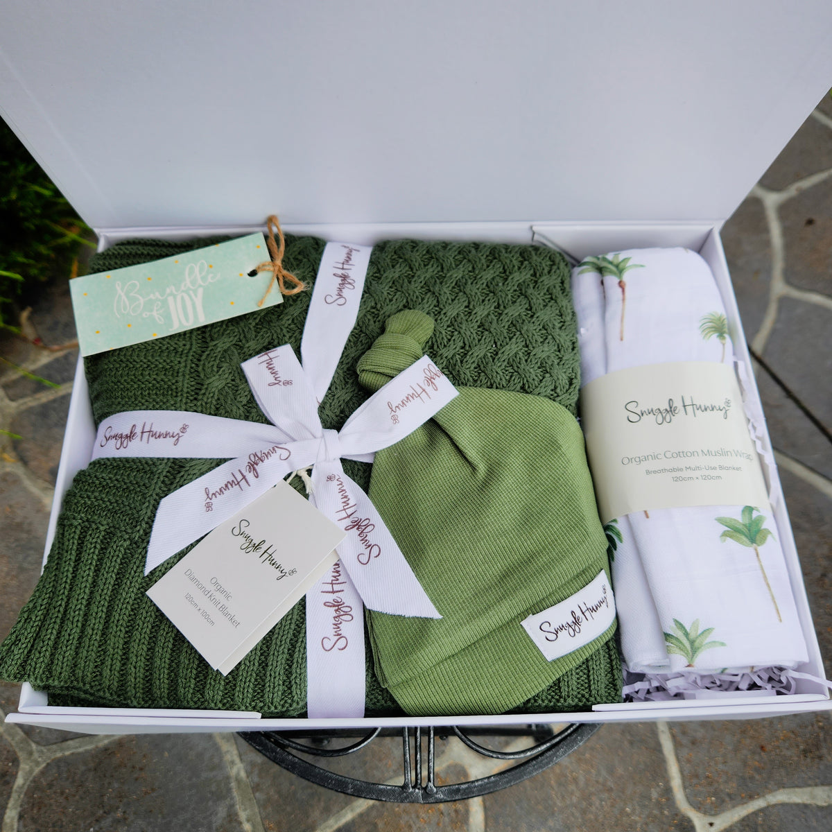 Hamper - New Baby - Green Palm
