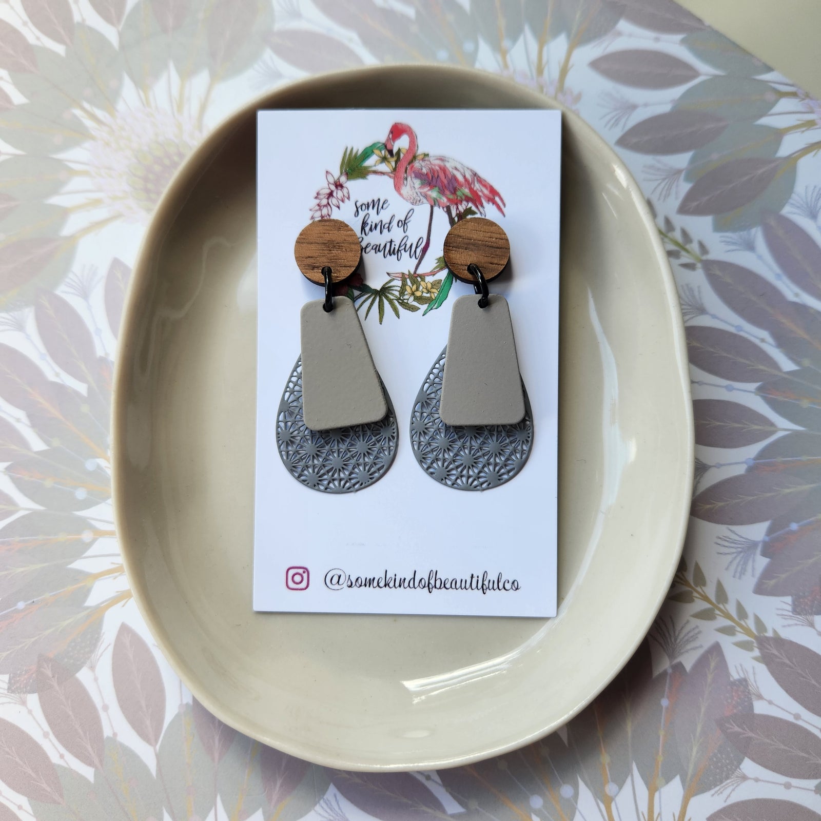 SKOB Violet Drop Earrings - Taupe