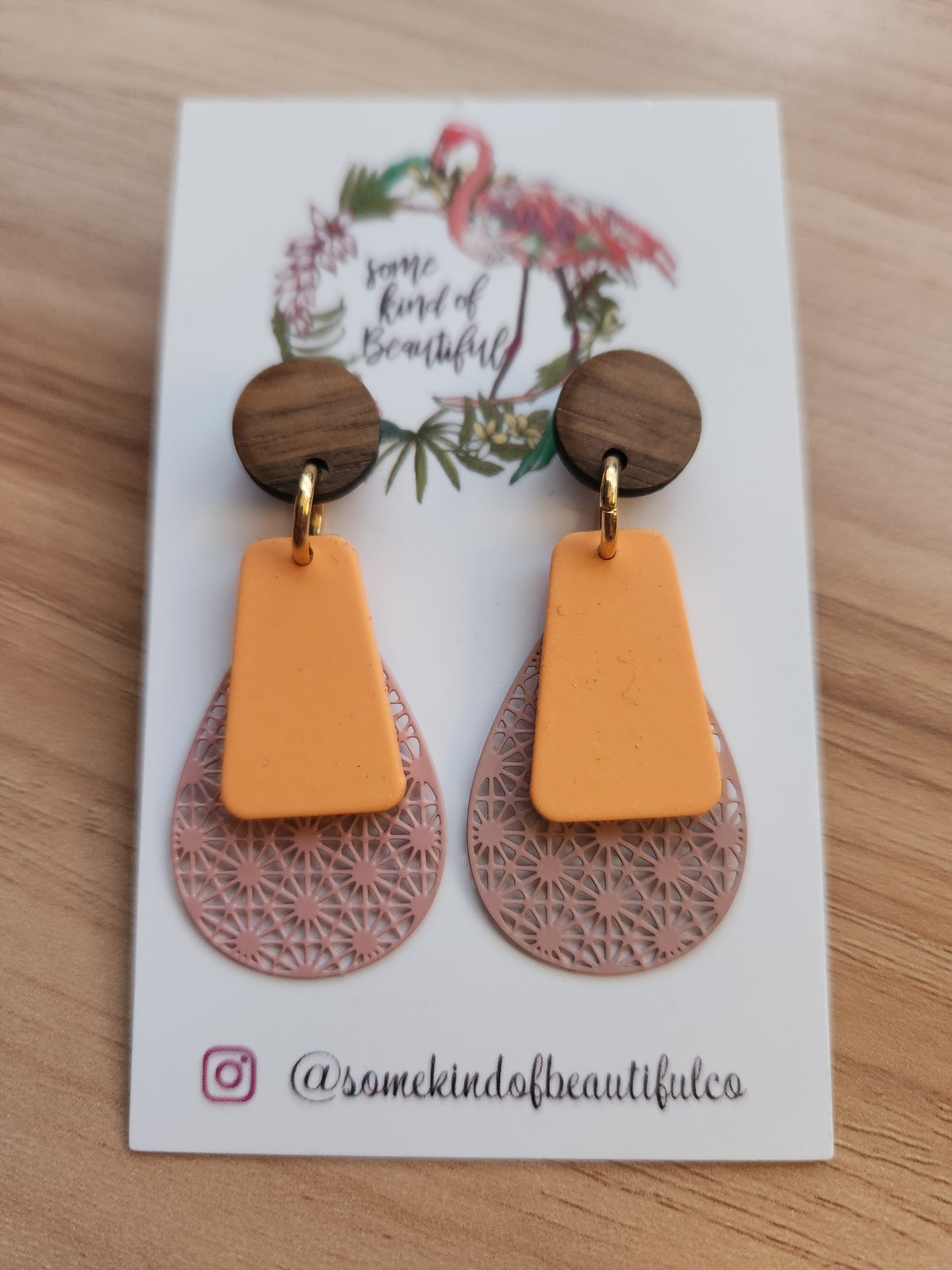 SKOB Violet Drop Earrings - Pink/Orange