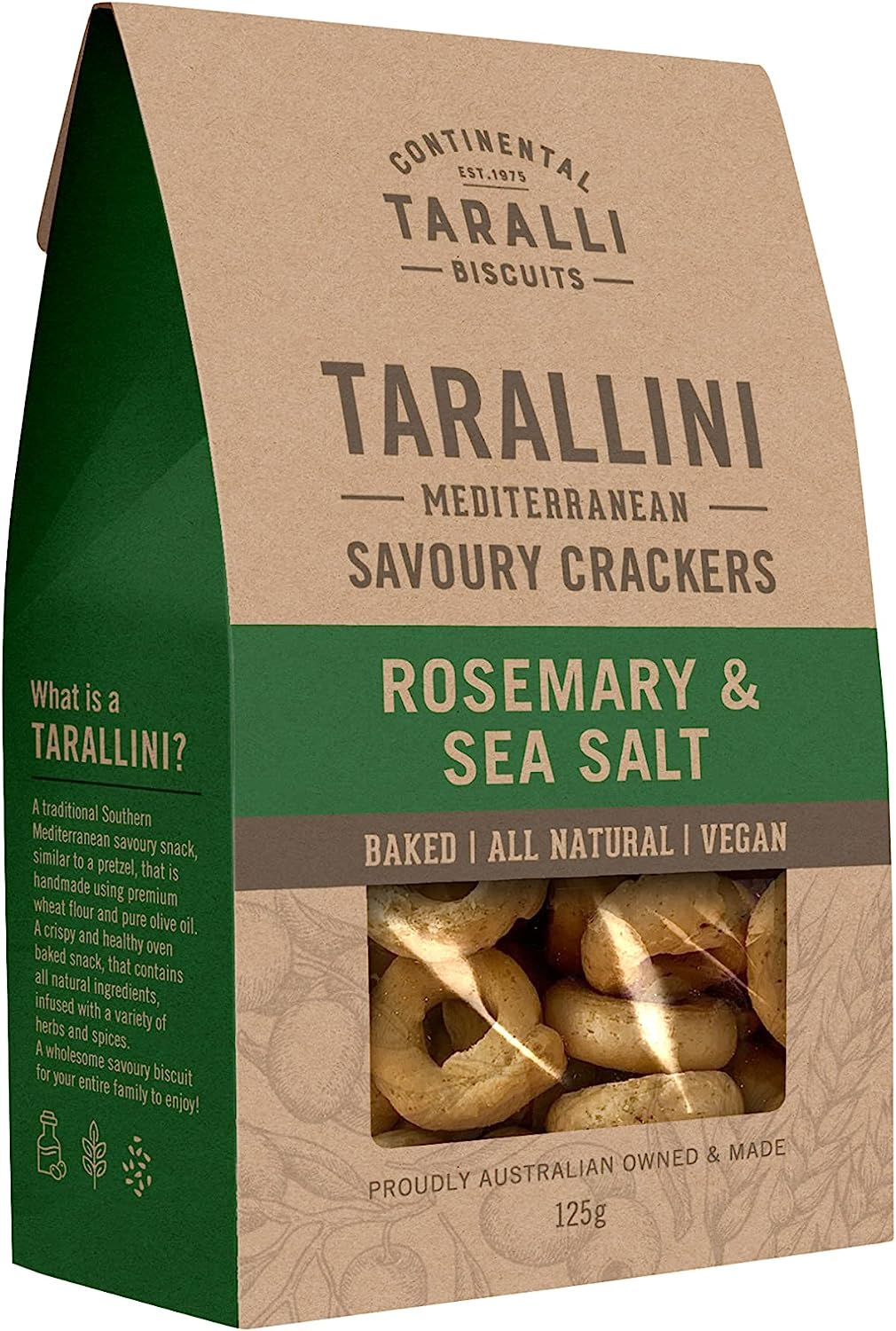 Continental Taralli Biscuits - Rosemary & Sea Salt 125g