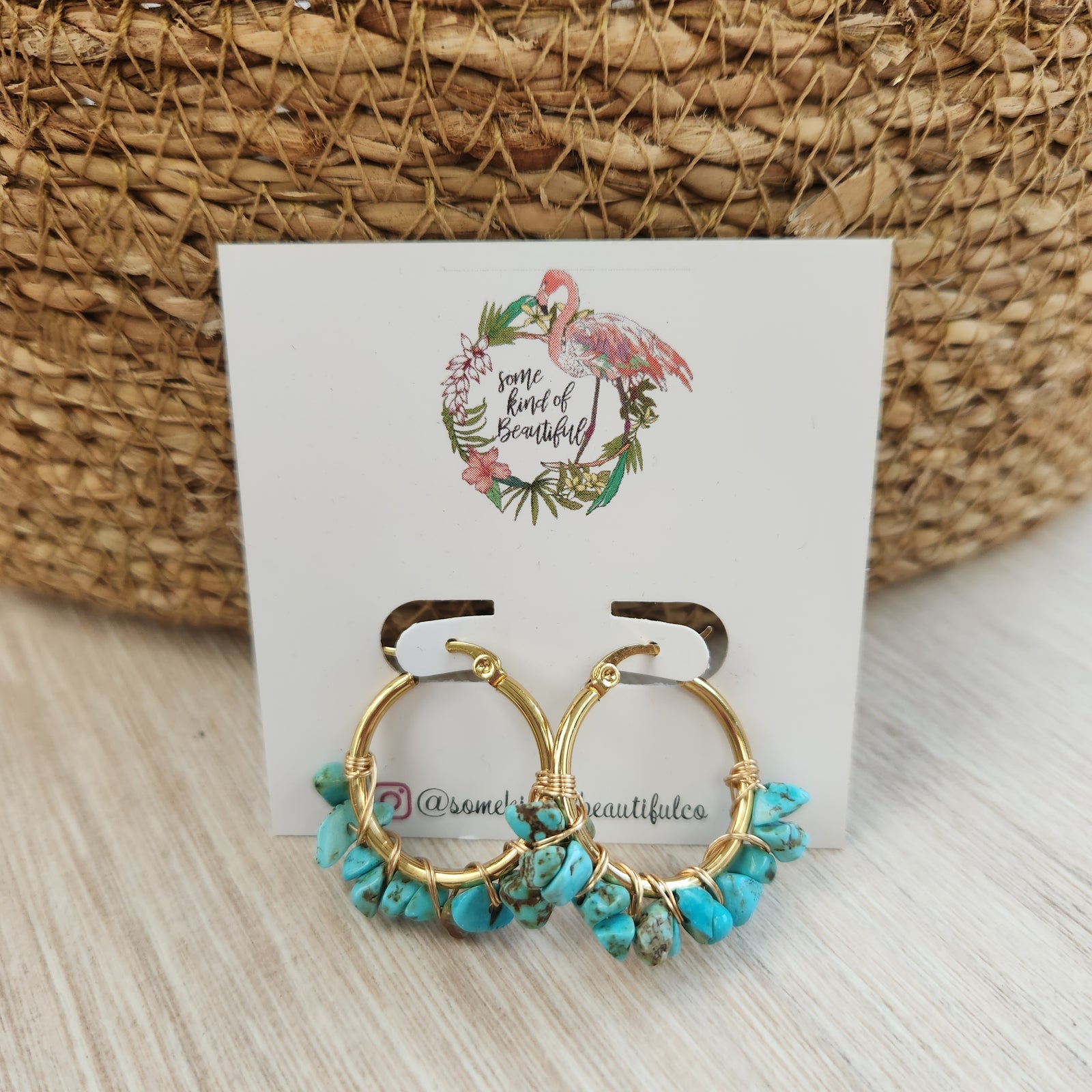 SKOB Rockpool Hoop Earrings - Aqua