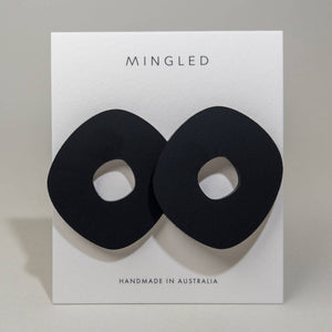 Mingled - Roca Big Statement Studs - Black
