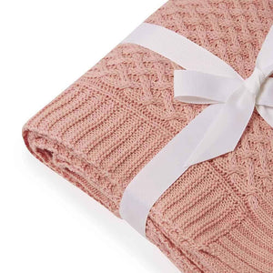 Snuggle Hunny - Rosa Diamond Knit Organic Blanket